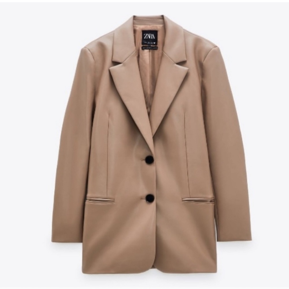 ZARA Faux Leather Oversized Blazer